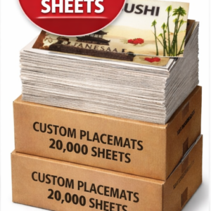 Custom Printed Restaurant Placemats – 20,000 Sheets (10” x 14”)